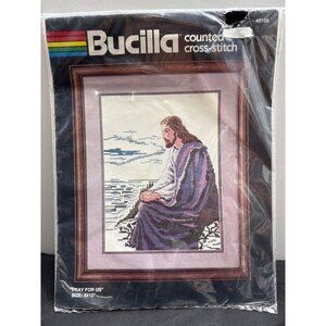 Bucilla Counted Cross-Stitch Kit Jesus "Pray For Us" 9x12